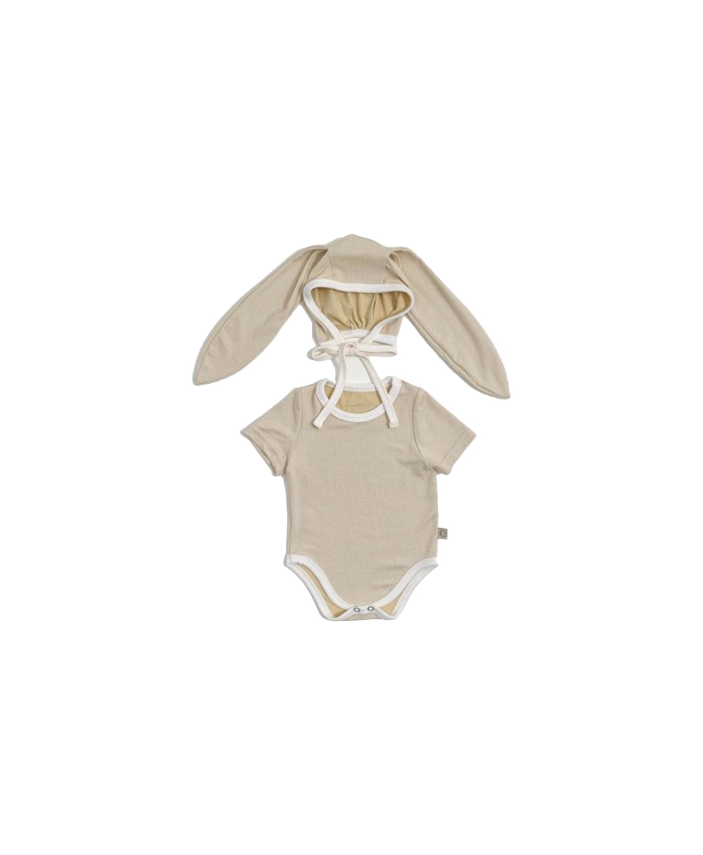 Best baby onesies in soft cotton with hat - Beige colored