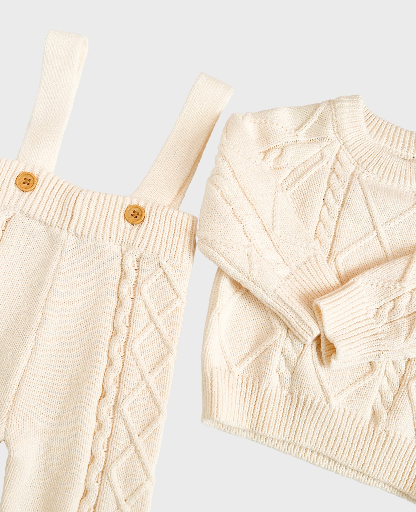 cream color cable knit jumpsuit for babies for baby boy boutique clothing