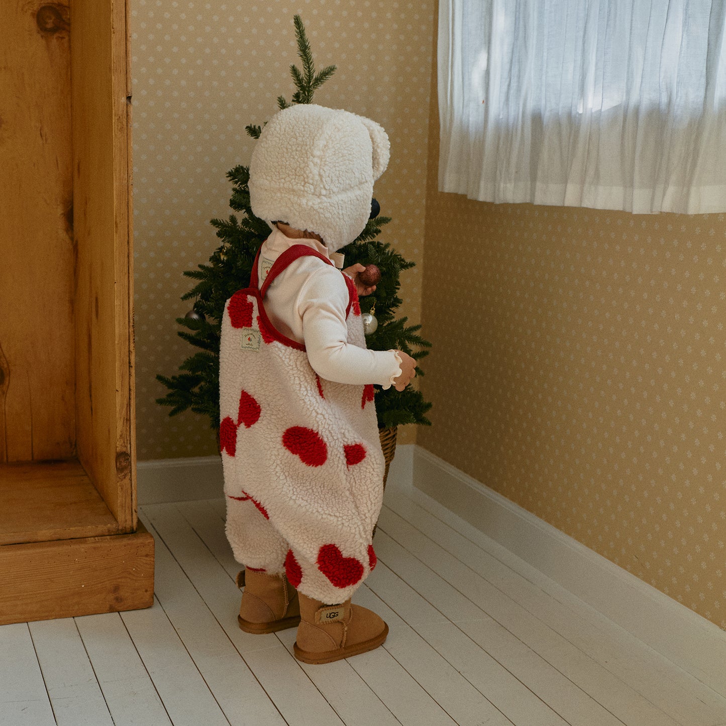 Heart Sherpa Fleece Romper | Sweatshirt