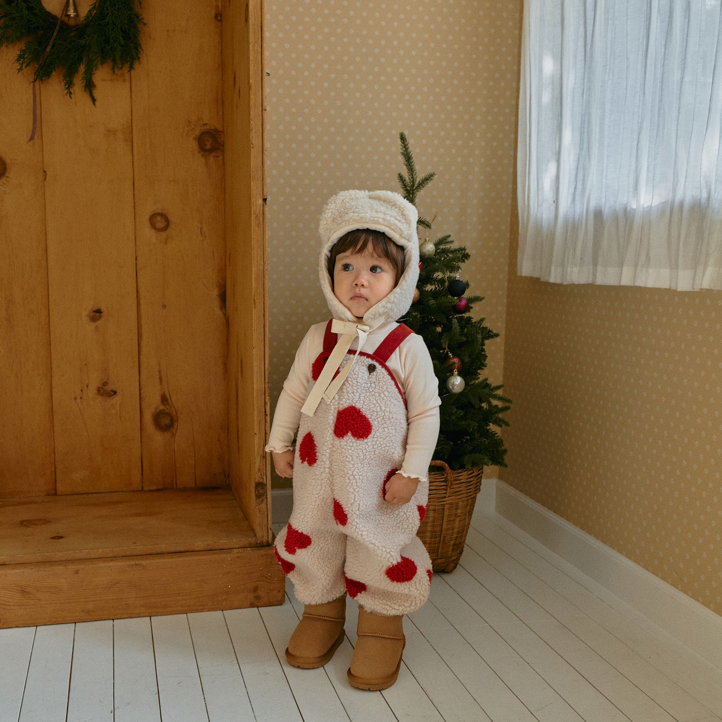 Heart Sherpa Fleece Romper | Sweatshirt