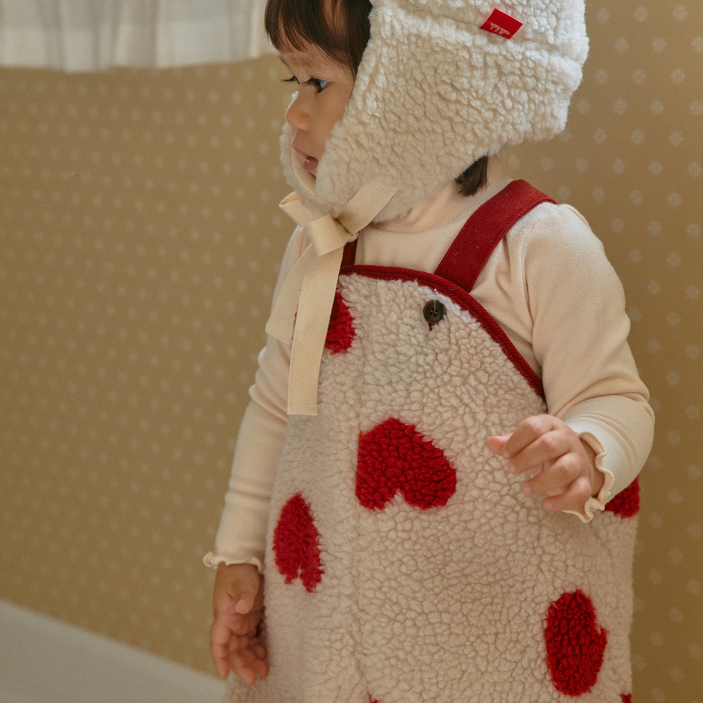 Heart Sherpa Fleece Romper | Sweatshirt