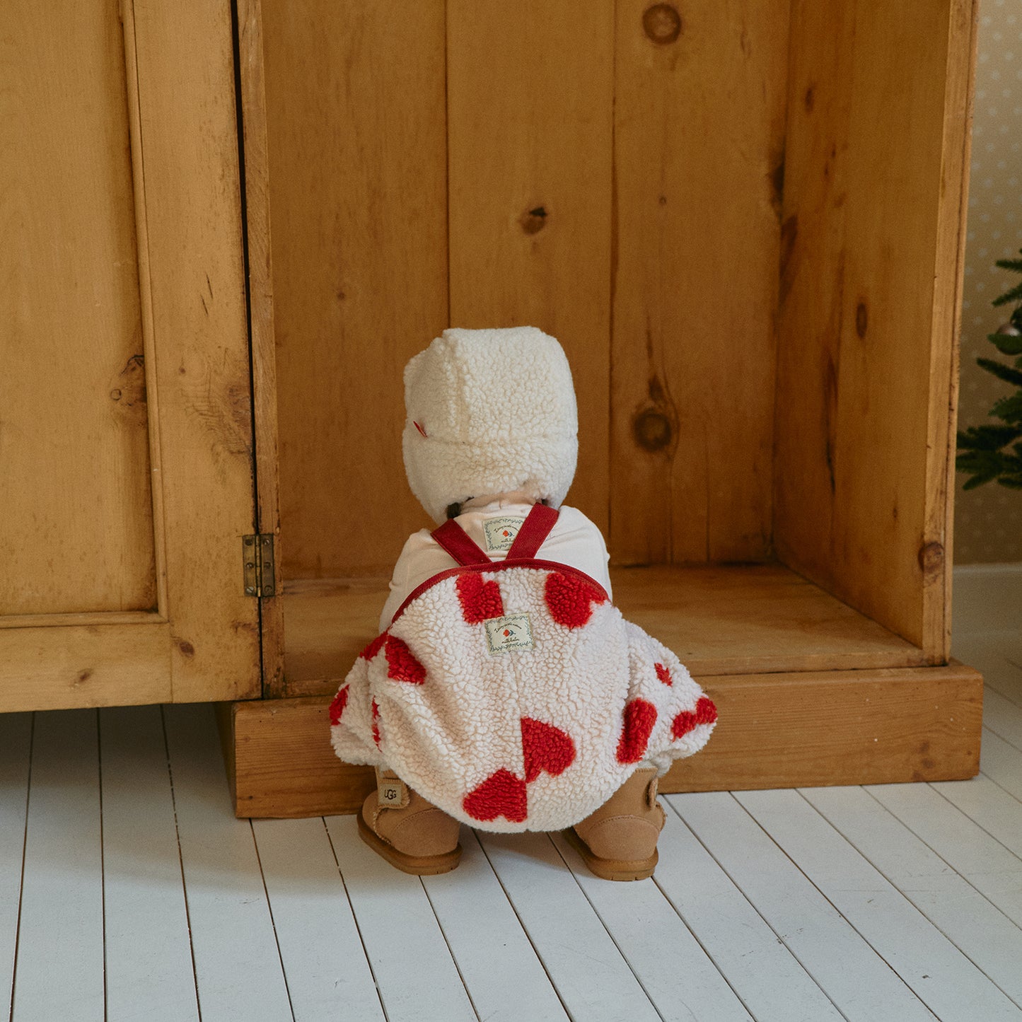 Heart Sherpa Fleece Romper | Sweatshirt