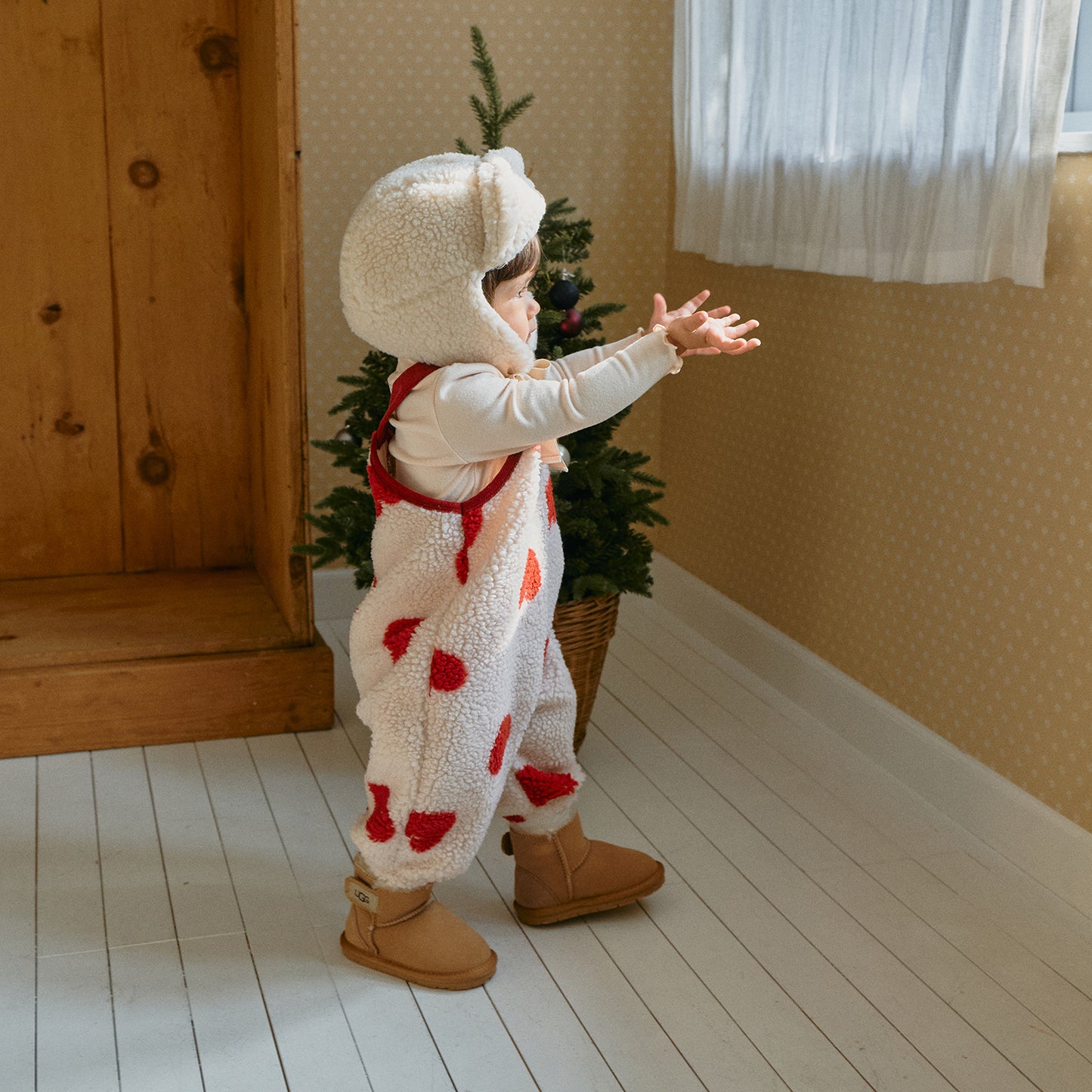 Heart Sherpa Fleece Romper | Sweatshirt