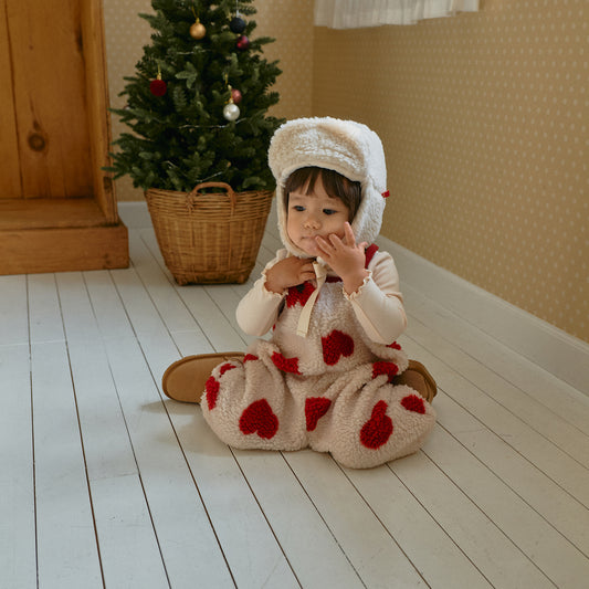 Heart Sherpa Fleece Romper | Sweatshirt
