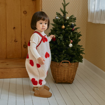 Heart Sherpa Fleece Romper | Sweatshirt