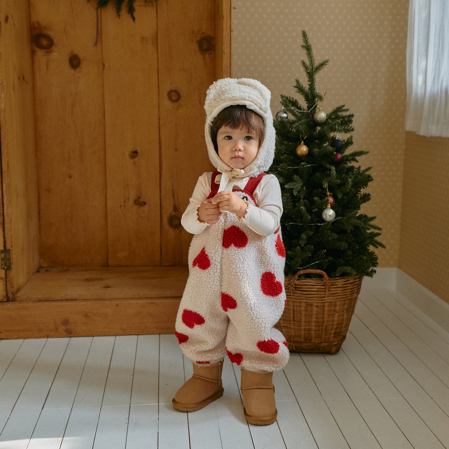 Heart Sherpa Fleece Romper | Sweatshirt