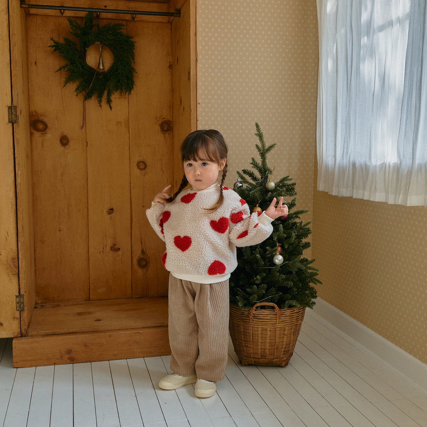 Heart Sherpa Fleece Romper | Sweatshirt