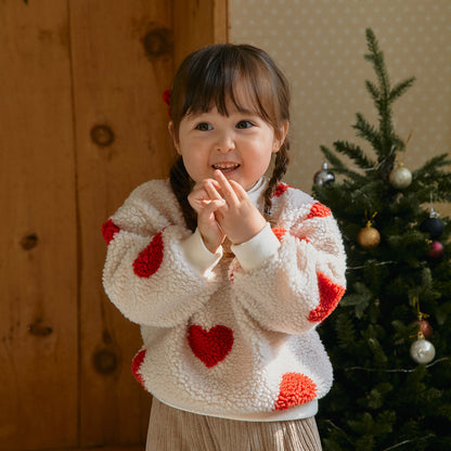 Heart Sherpa Fleece Romper | Sweatshirt