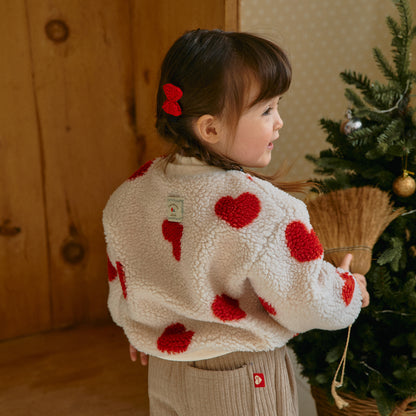 Heart Sherpa Fleece Romper | Sweatshirt