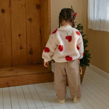 Heart Sherpa Fleece Romper | Sweatshirt