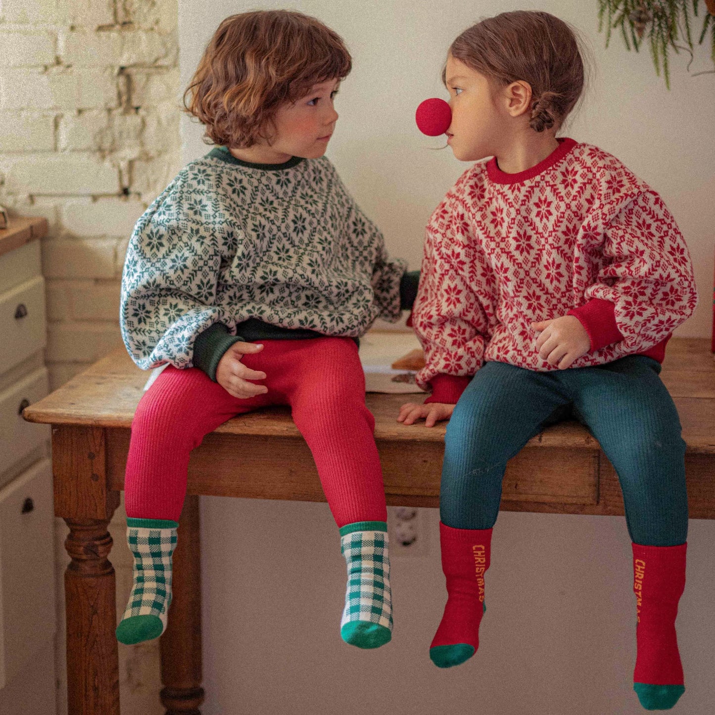 Ribbed Fleece-Lined Pants