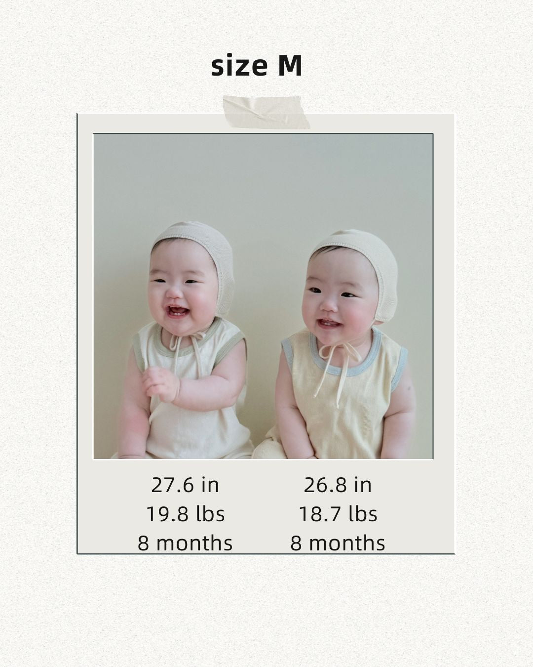 Toddler and baby wearing matching outfits twin model sizes