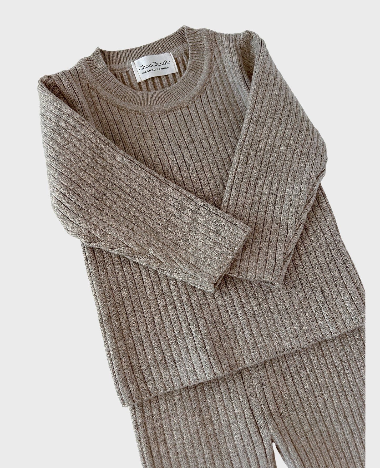 Baby Solid Rib Knitted Soft Sweater 3-pc Set