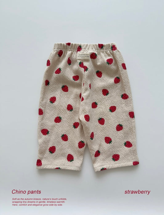 Toddler Chino pants with strawberry pattern chino pants