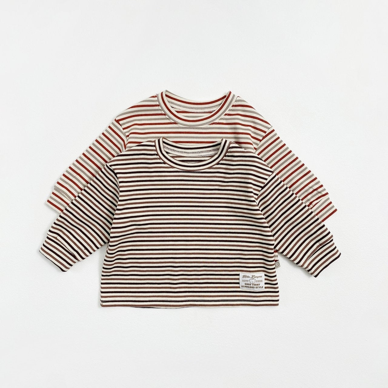 baby Two striped long-sleeve shirts