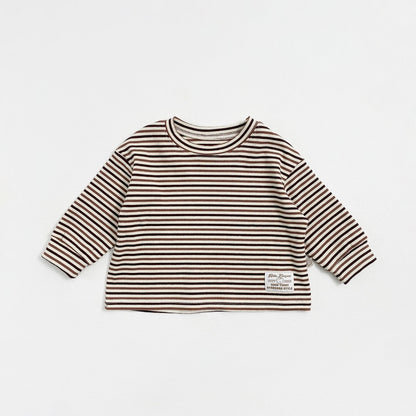 Striped long-sleeve shirt for baby and toddlers