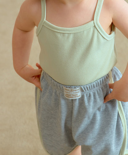 Korean baby clothes set with waffle texture tshirt