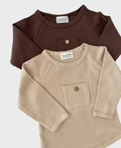 Baby Pocket Chunky Long Sleeve Waffle T-Shirts