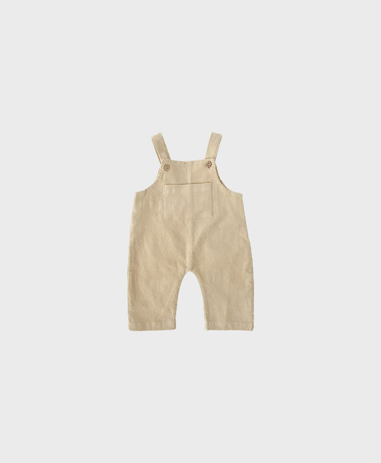 Beige baby corduroy pants featuring spacious front pockets for baby boy dedication clothes