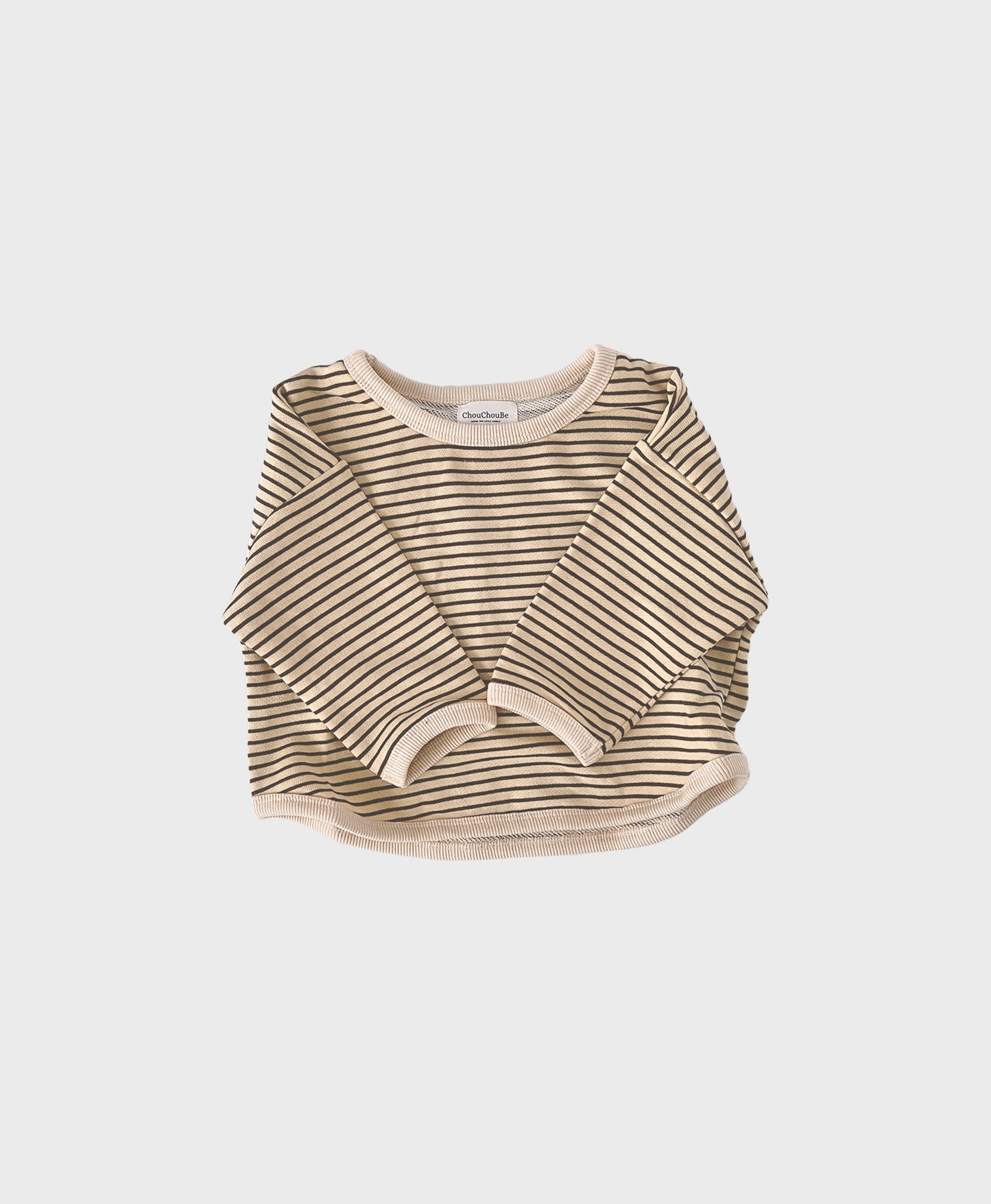 Baby Striped Cozy Loose Fit Sweatshirts - Brown