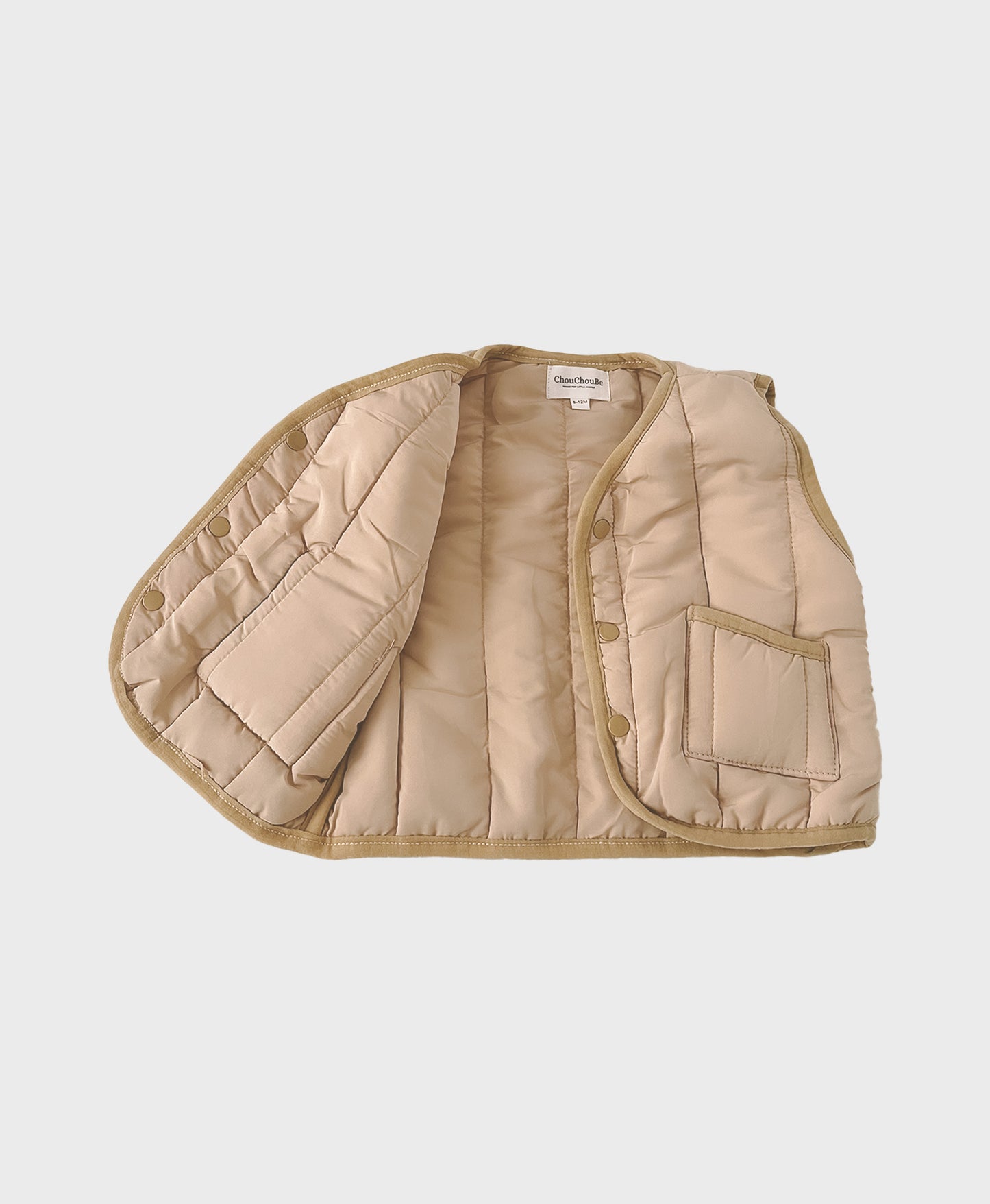 Baby Windproof Quilted Puffer Vest - Brown