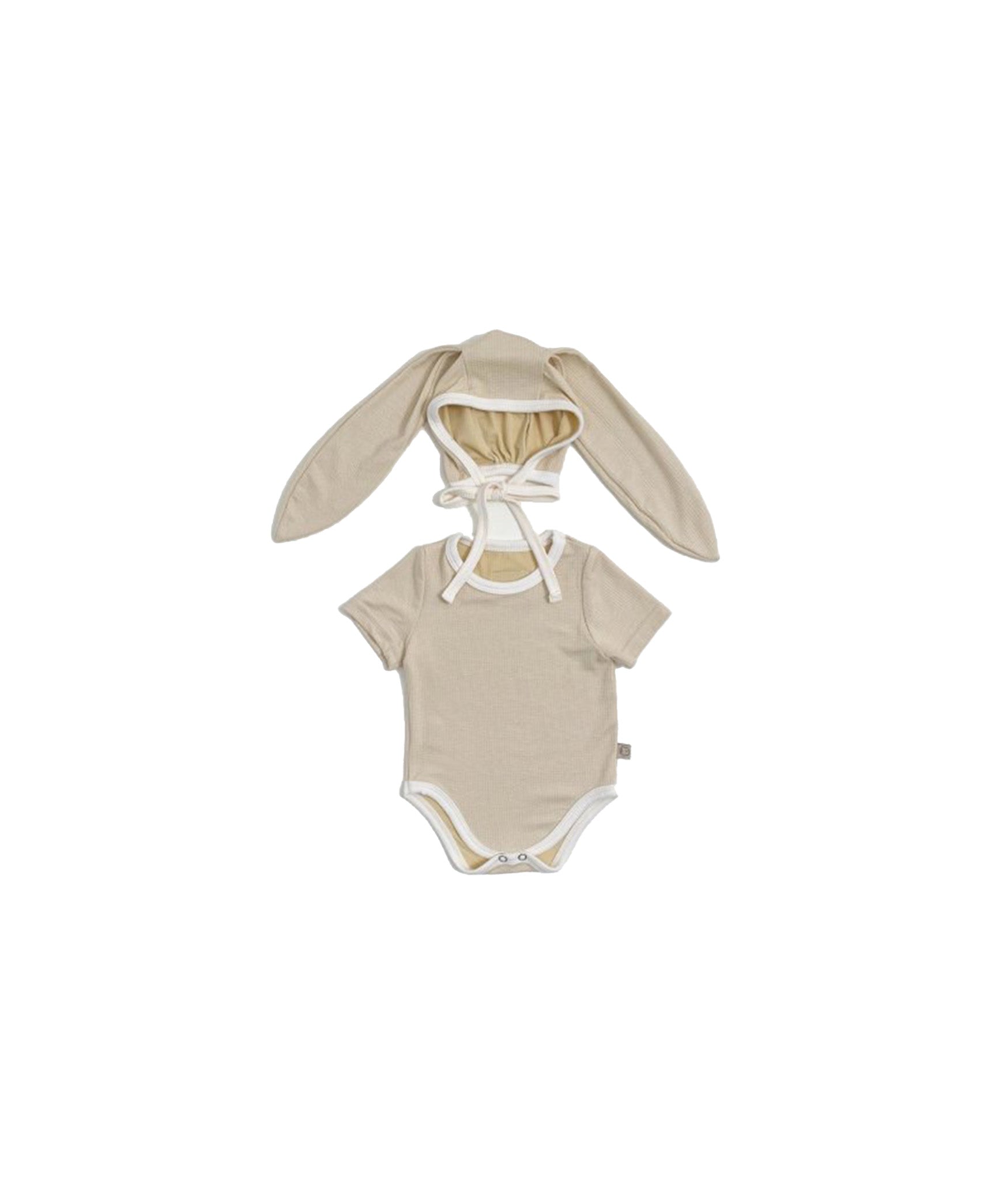 Best baby onesies in soft cotton with hat - Beige colored
