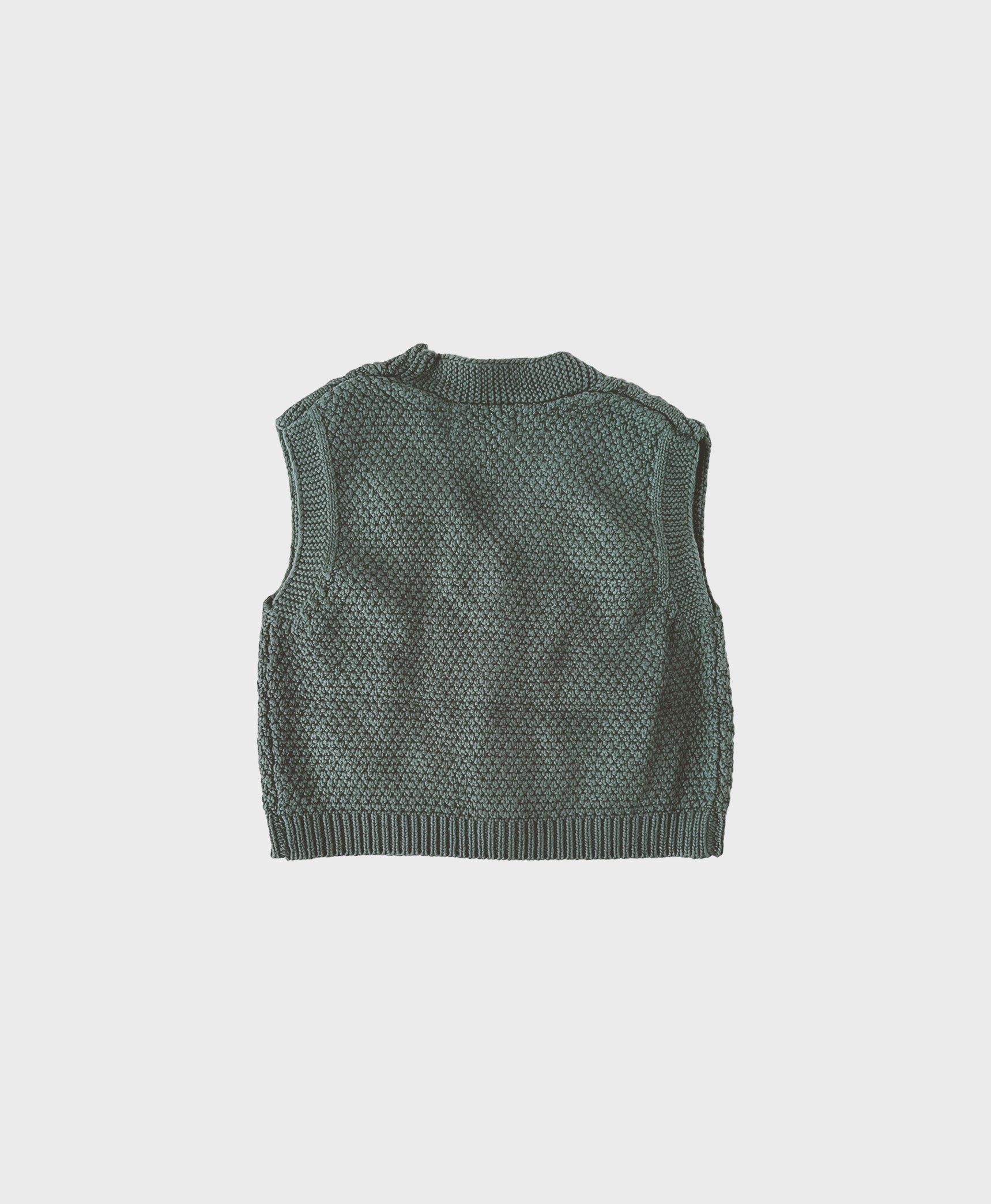 Teal color Creme baby cotton sweater vest with front buttons for baby christening outfit boy