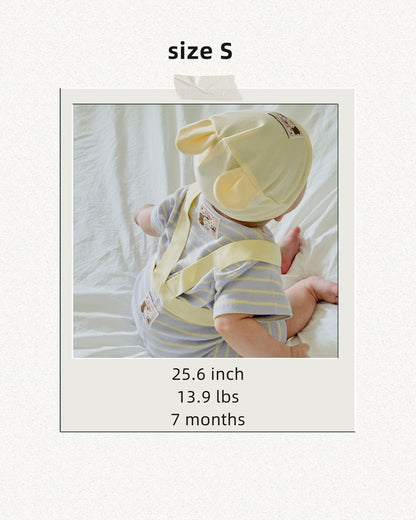 Baby in boys boutique clothing set in purple and yellow