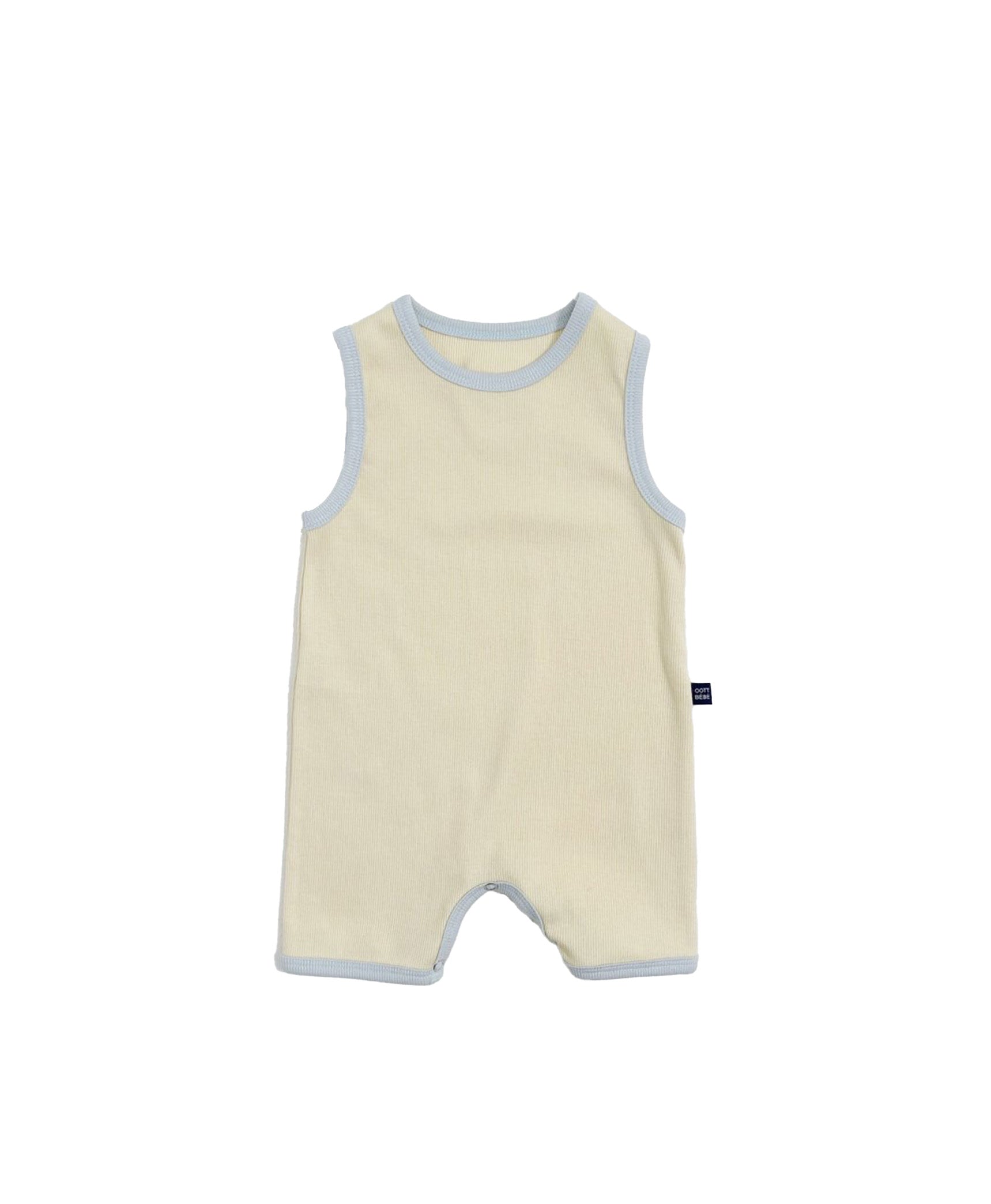 toddler and baby matching outfits with soft cotton fabric in blue and yellow